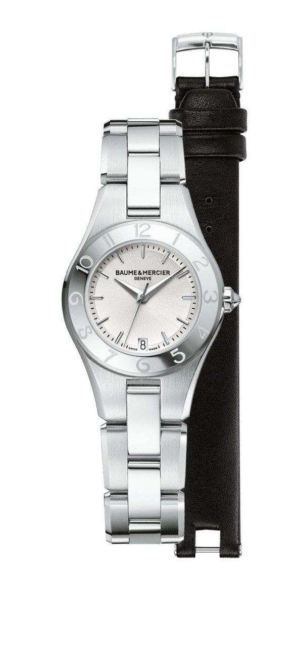 Watch Linea steel quartz watch. Ladies, round, 27mm, interchangeable strap