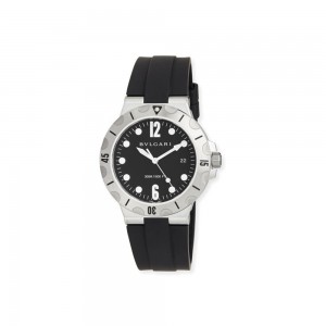 BVLGARI 41mm Stainless Steel Diagono SCUBA Watch, Black